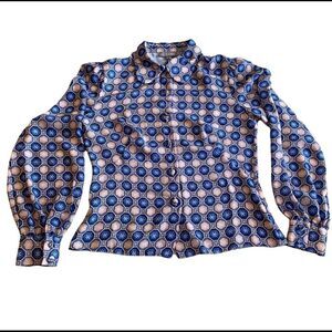 EUC Love blue and brown blouse